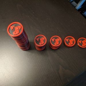 24 piece stackable checker pieces, poker, tokens